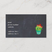 Cute Green Cactus in een Red Sombrero Pattern Visitekaartje (Achterkant)