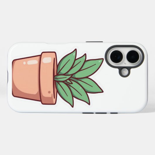 “Cute Green Cactus Pot Mobile Case – Aesthetic Des (Achterkant (horizontaal))
