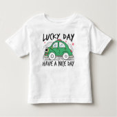 Cute Green Car Lucky Day Toddler T-Shirt (Voorkant)