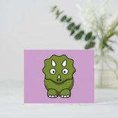 Cute Green Cartoon Dinosaur Briefkaart (Staand voorkant)