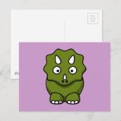 Cute Green Cartoon Dinosaur Briefkaart (Voorkant / Achterkant)