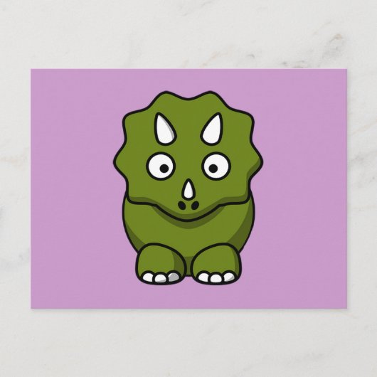 Cute Green Cartoon Dinosaur Briefkaart (Voorkant)