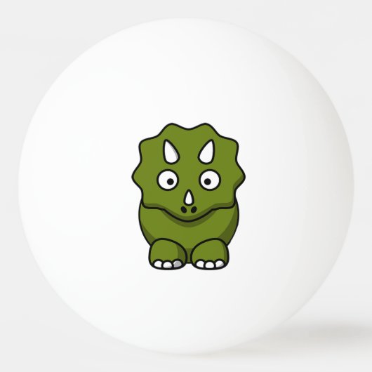 Cute Green Cartoon Dinosaur Pingpongbal (Voorkant)