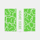 Cute Green Cartoon Frogs Kinder Name Fleece Deken (Voorkant (Horizontaal))