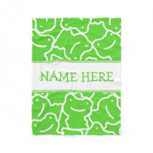 Cute Green Cartoon Frogs Kinder Name