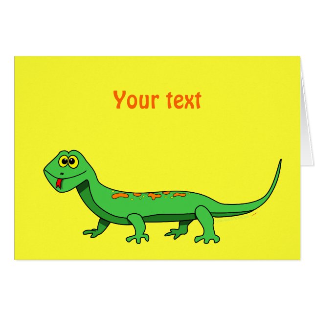 Cute Green Cartoon Lizard Kinder Reptile (Voorkant Horizontaal)