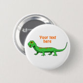 Cute Green Cartoon Lizard Kinder Reptile Ronde Button 5,7 Cm (Voorkant /achterkant)