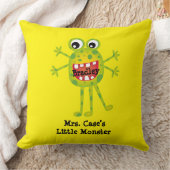 Cute Green Cartoon Monster Funny Fun voor kinderen Kussen (Deken)
