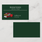 Cute Green Chalkboard en Books Substitute Teacher Visitekaartje (Voorkant / Achterkant)