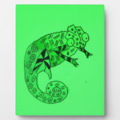 Cute Green chameleon lizard art illustratie Fotoplaat (Voorkant)