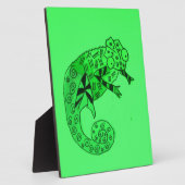 Cute Green chameleon lizard art illustratie Fotoplaat (Zijkant)