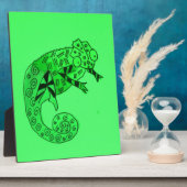 Cute Green chameleon lizard art illustratie Fotoplaat (Zijkant)