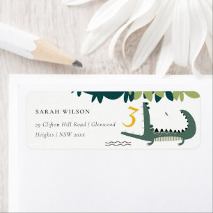 Cute Green Chomp Alligator Swamp Kinder Address Etiket