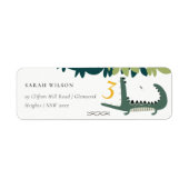 Cute Green Chomp Alligator Swamp Kinder Address Etiket (Voorkant)