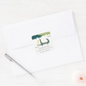 Cute Green Chomp Alligator Swamp Kinder Address Vierkante Sticker (Envelop)
