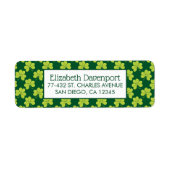 Cute Green Clover Patroon Etiket (Voorkant)