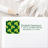 Cute Green Clover Patroon Etiket (Insitu)