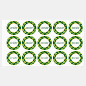Cute Green Clover Patroon Labels (Vel)