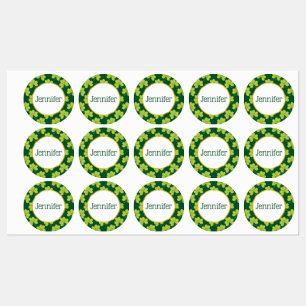 Cute Green Clover Patroon Labels