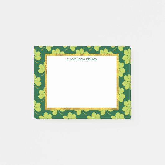 Cute Green Clover Patroon Post-it® Notes (Voorkant)