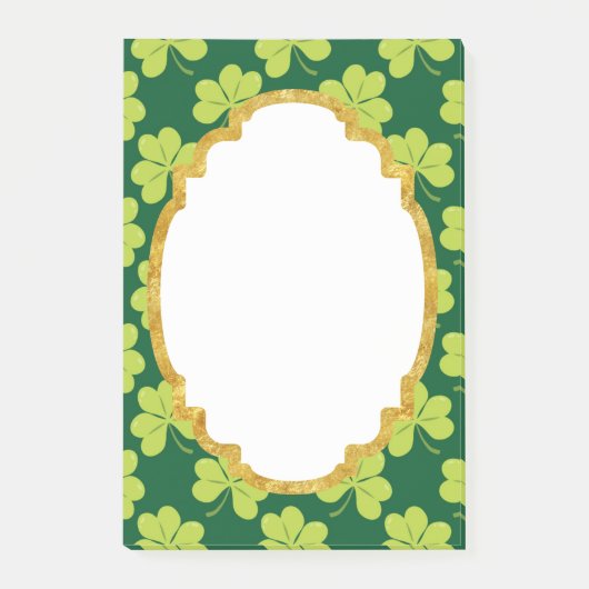 Cute Green Clover Patroon Post-it® Notes (Voorkant)