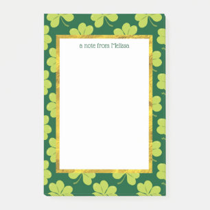 Cute Green Clover Patroon Post-it® Notes