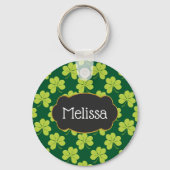 Cute Green Clover Patroon Sleutelhanger (Voorkant)