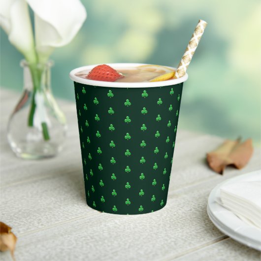Cute Green Clover Shamrock model modern Papieren Bekers (Insitu)