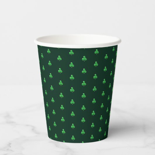 Cute Green Clover Shamrock model modern Papieren Bekers (Achterkant)
