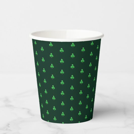 Cute Green Clover Shamrock model modern Papieren Bekers (Links)