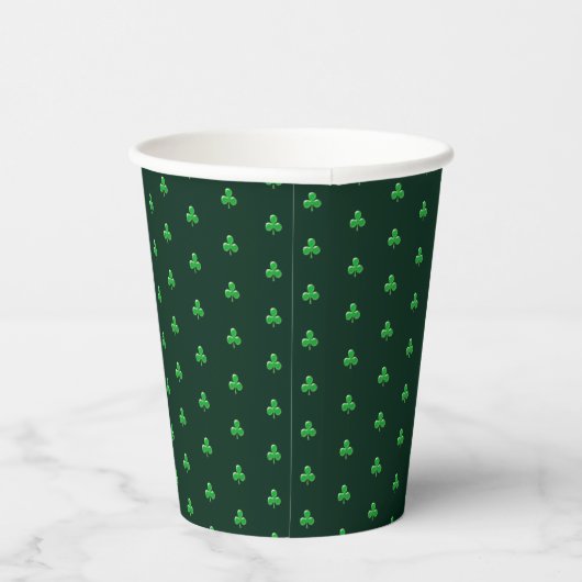 Cute Green Clover Shamrock model modern Papieren Bekers (Rechts)