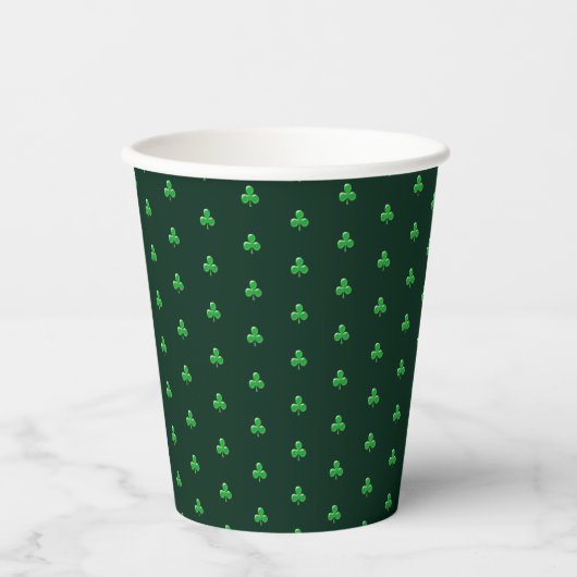 Cute Green Clover Shamrock model modern Papieren Bekers (Voorkant)