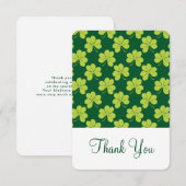 Cute Green Clover Shamrock Pattern Hartelijk dank Bedankkaart (Voorkant / Achterkant)