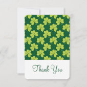 Cute Green Clover Shamrock Pattern Hartelijk dank Bedankkaart (Voorkant)
