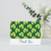 Cute Green Clover Shamrock Pattern Hartelijk dank Briefkaart (Staand voorkant)