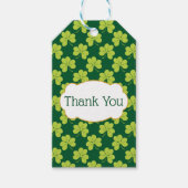 Cute Green Clover Shamrock Pattern Hartelijk dank Cadeaulabel (Voorkant)