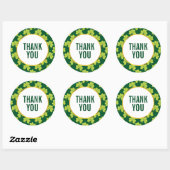 Cute Green Clover Shamrock Pattern Hartelijk dank Ronde Sticker (Vel)