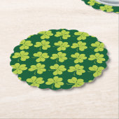 Cute Green Clover Shamrock Pattern Kartonnen Onderzetters (Gekanteld)