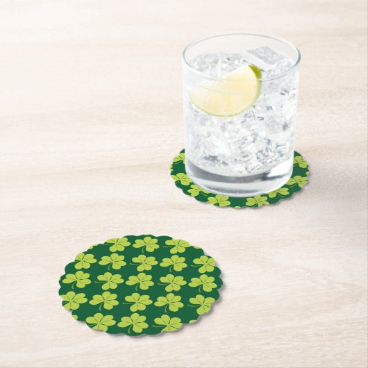Cute Green Clover Shamrock Pattern Kartonnen Onderzetters (Insitu)