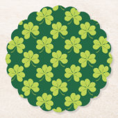 Cute Green Clover Shamrock Pattern Kartonnen Onderzetters (Voorkant)