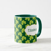 Cute Green Clover Shamrock Pattern Mok (Voorkant rechts)