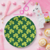 Cute Green Clover Shamrock Pattern Papieren Bordje (Feest)