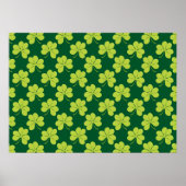 Cute Green Clover Shamrock Pattern Poster (Voorkant)