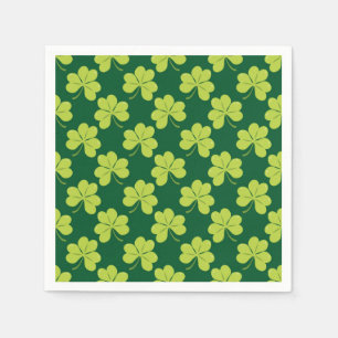 Cute Green Clover Shamrock Pattern Servet