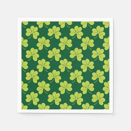 Cute Green Clover Shamrock Pattern Servet (Voorkant)