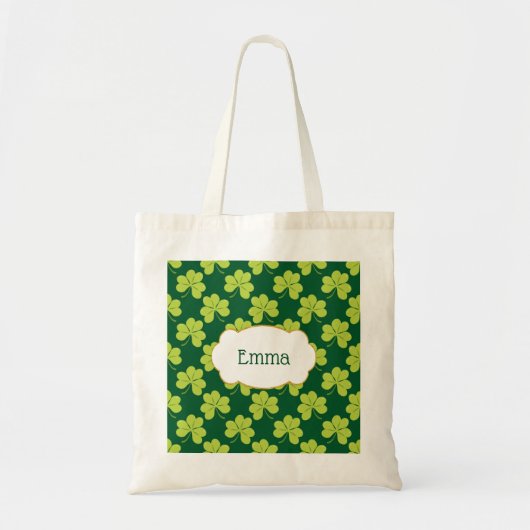 Cute Green Clover Shamrock Pattern Tote Bag (Voorkant)