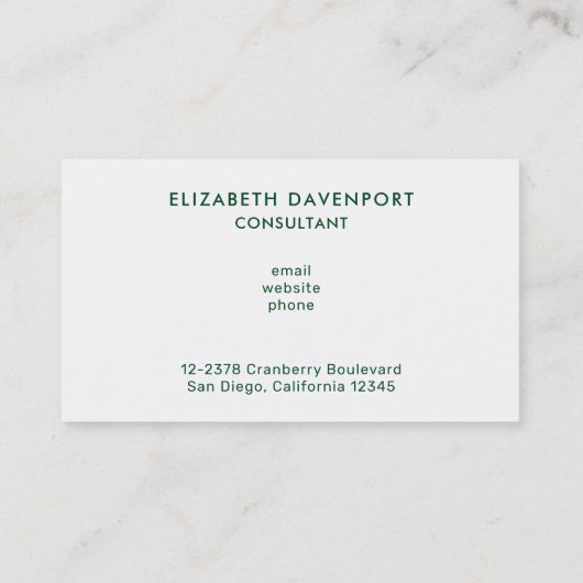 Cute Green Clover Shamrock Pattern Visitekaartje (Achterkant)