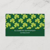 Cute Green Clover Shamrock Pattern Visitekaartje (Voorkant)
