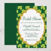 Cute Green Clover Shamrock Pattern Vrijgezellenfee Kaart (Voorkant / Achterkant)