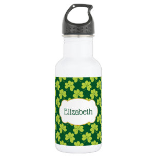 Cute Green Clover Shamrock Pattern Waterfles